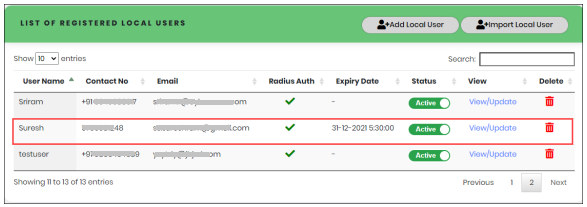 Imported Local User List - CyLock